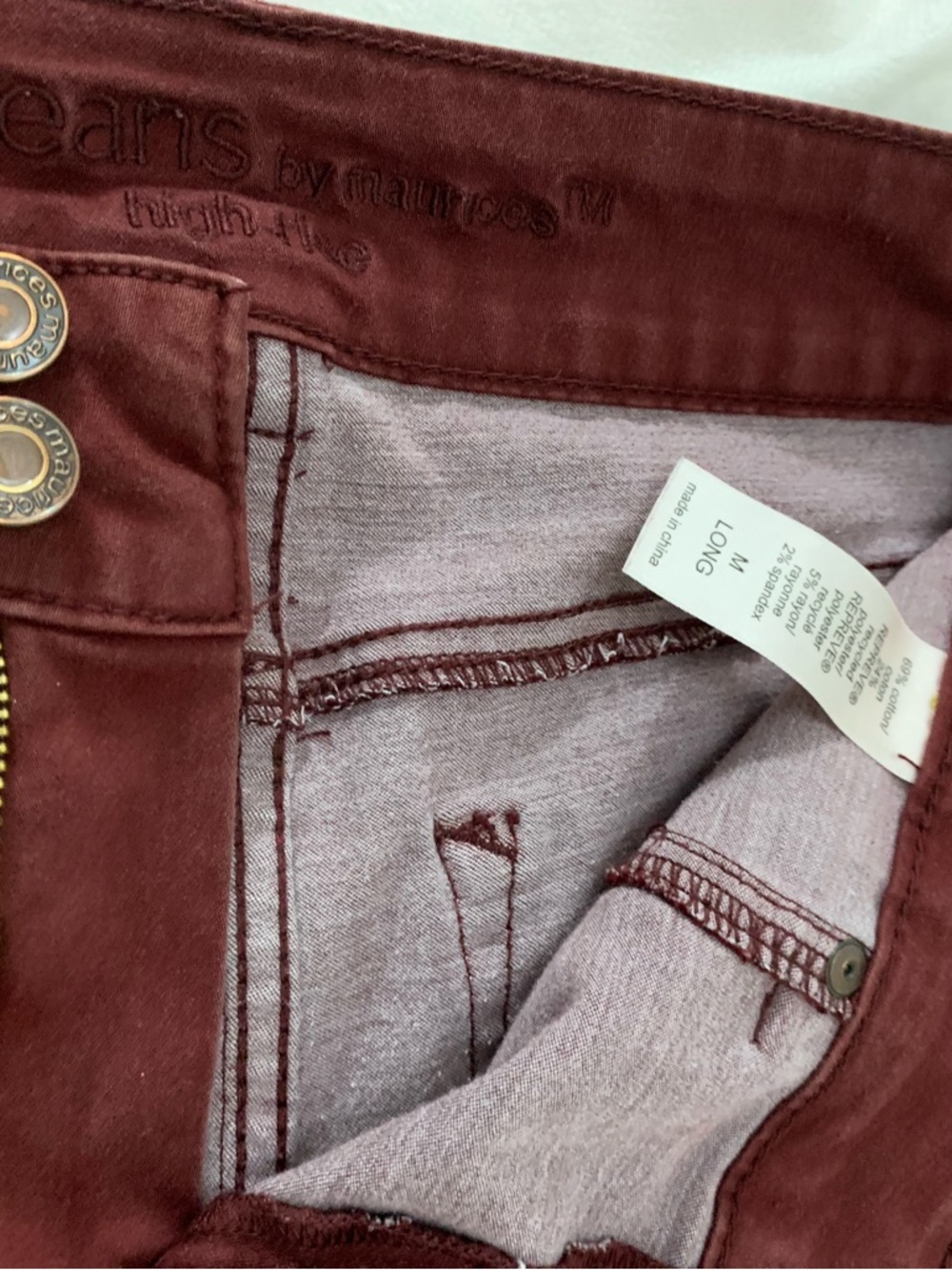 Maurices High-Rise Wine Red Jeans